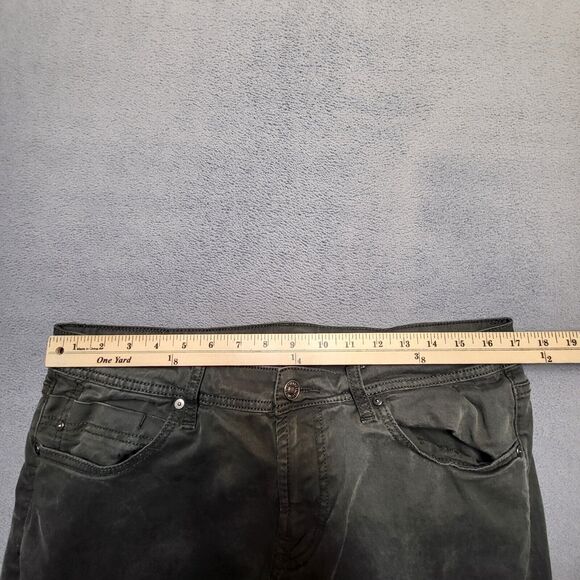 Liverpool Los Angeles Jeans Mens 34x29 Green Relaxed Fit Straight Leg Distressed - Picture 8 of 11